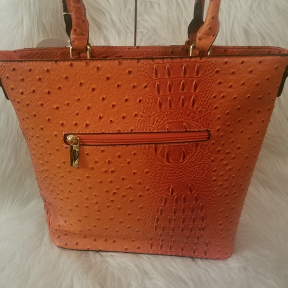 ORANGE CLASSIC EMBOSSED TOTE SET - Picture 5 of 7